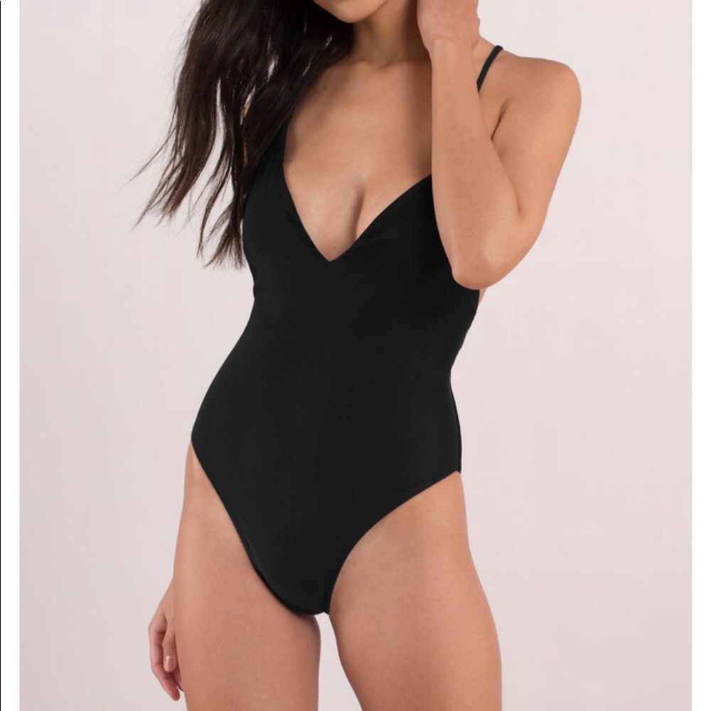 Black one piece swimsuit